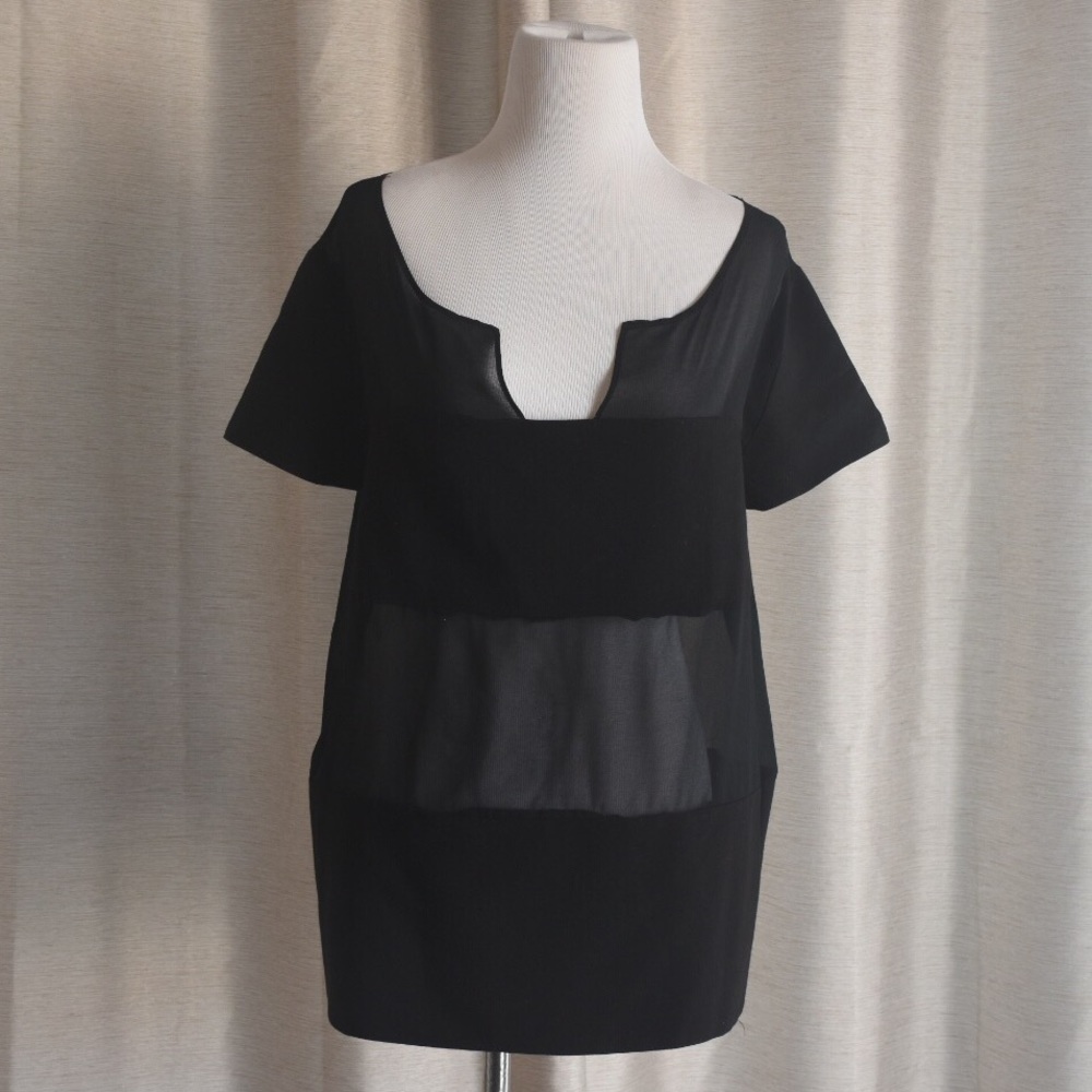 Sheer Black Block Tee